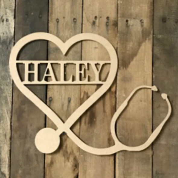 Nurse, Custom Family Name Frame, Unfinished Wooden Sign WS