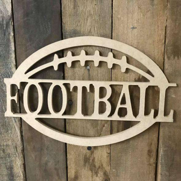 Football, Custom Family Name Frame, Unfinished Wooden Sign WS