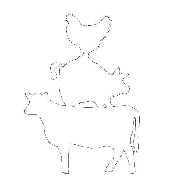 Chicken Pig Cow Connected Unfinished WS