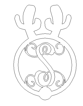 Reindeer Monogram Letter WS