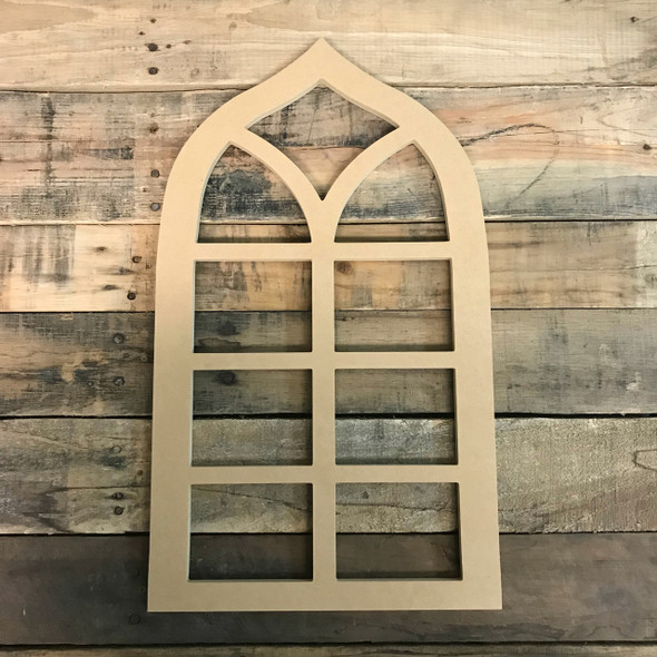 Wall Decor Cathedral Arch Window Decor, Wooden Cutout Craft