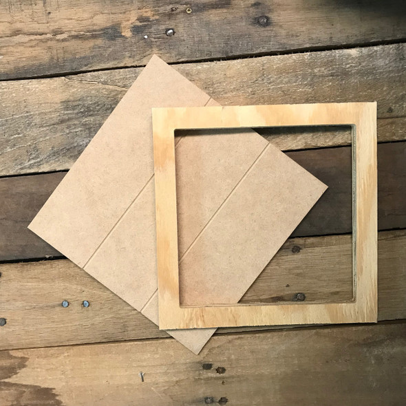 Unfinished  8'' x 8'' Wooden Faux Shiplap Sign Decor Rustic Home