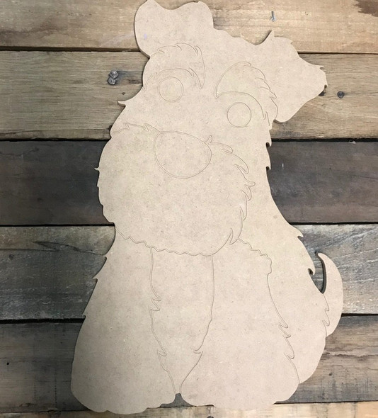 Paint by Line, Schnauzer DIY Unfinished Wooden Cutout Craft