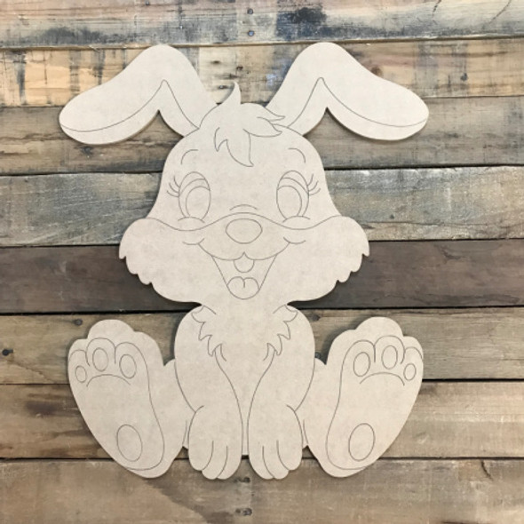 Paint by Line, Sitting Bunny DIY, Unfinished Wood Shape