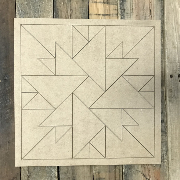 Paint by Line WS, Quilt Boho Pattern 1, Unfinished Wood Shape WS