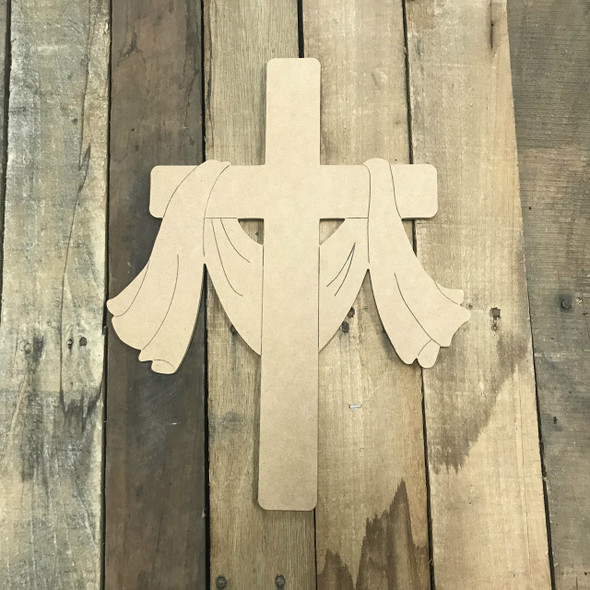 Cross of Jesus Christ, Unfinished Wooden Cutout Craft, Paint by Line