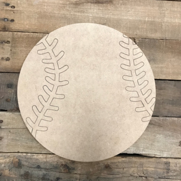 Baseball, Unfinished Wooden Cutout Craft, Paint by Line