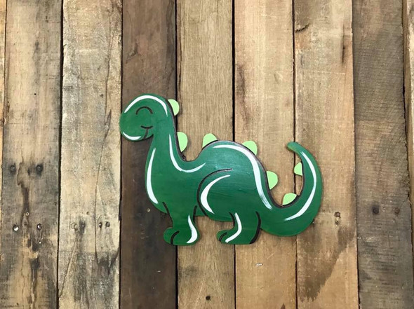 Dinosaur, Unfinished Wooden Cutout Craft, Paint by Line