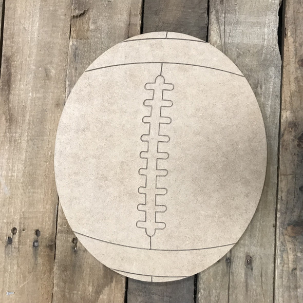 Football, Unfinished Wooden Cutout Craft, Paint by Line