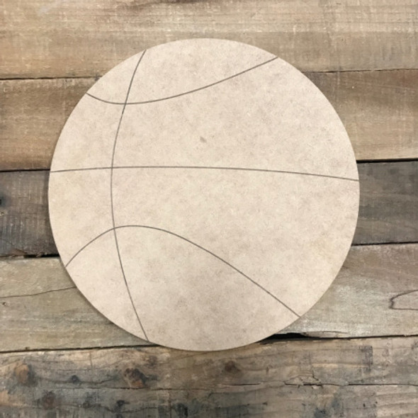 BasketBall, Unfinished Wooden Cutout Craft, Paint by Line