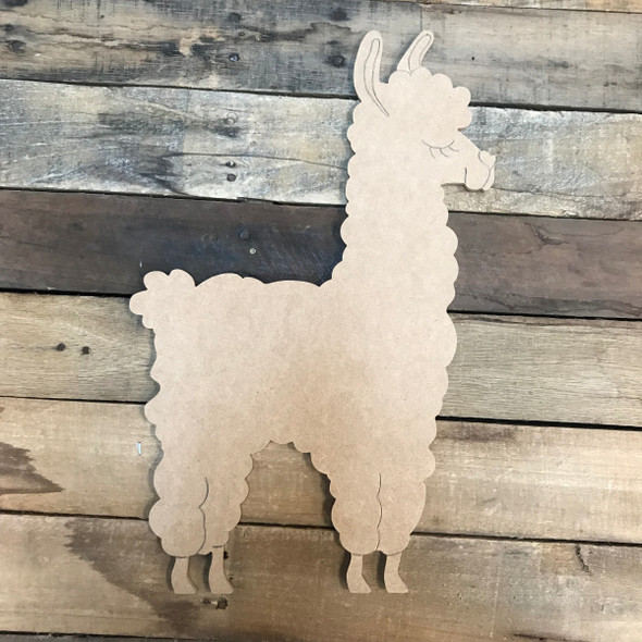Llama/Alpaca, Unfinished Wooden Craft, Paint by Line