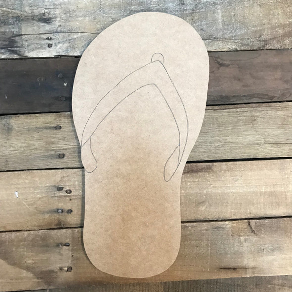 Flip Flop, Unfinished Wooden Craft, Paint by Line