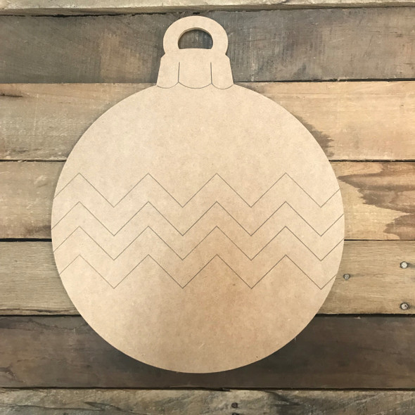 Ornament with Zig Zags, Unfinished Wooden Craft, Paint by Line