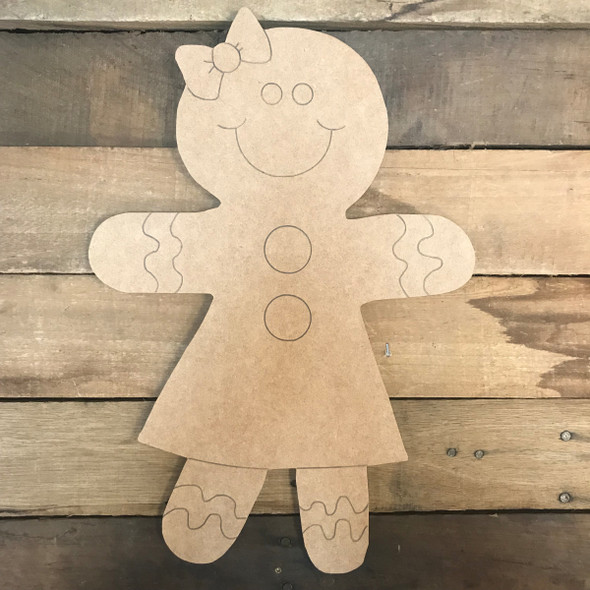 Buy Gingerbread Man Cutout, Unfinished Wooden Craft, Paint By Line