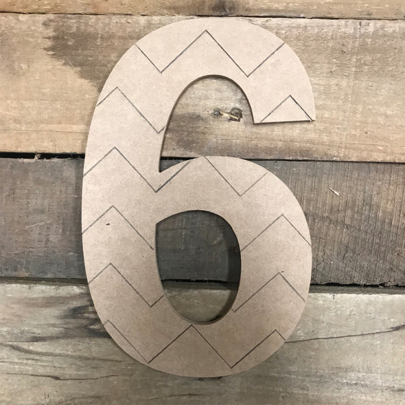 Wooden Rockwell Chevron Numbers, Paint by Line Craft