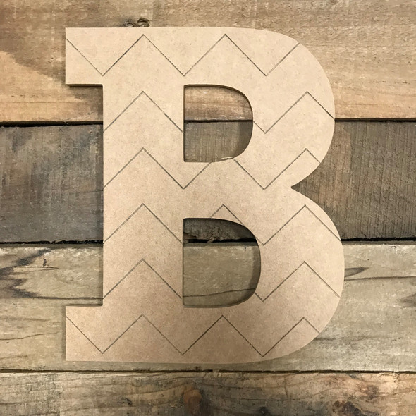 Wood Rockwell Chevron Letters, Unfinished Paint by Line