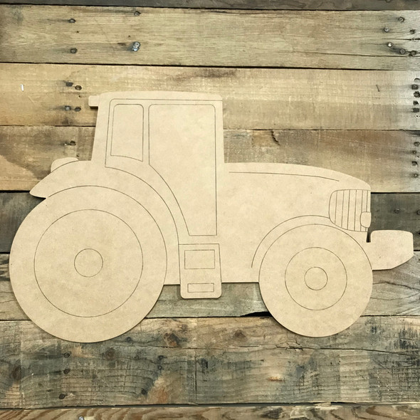 Tractor Wood Cutout, Unfinished Craft, Paint by Line