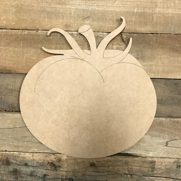 Tomato Wood Cutout, Unfinished Craft, Paint by Line