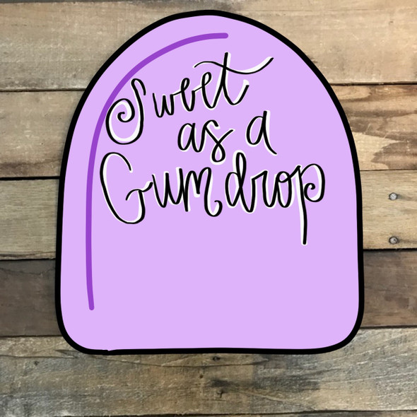 Gum Drop Cutout, Unfinished Shape, Paint by Line