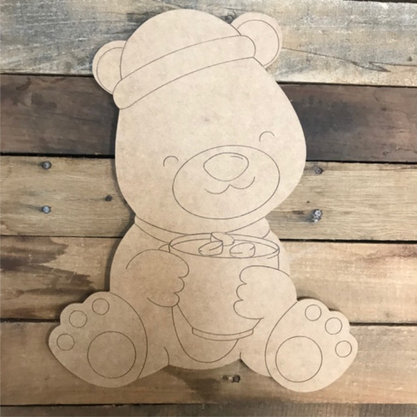 Teddy Bear Cutout, Shape, Paint by Line