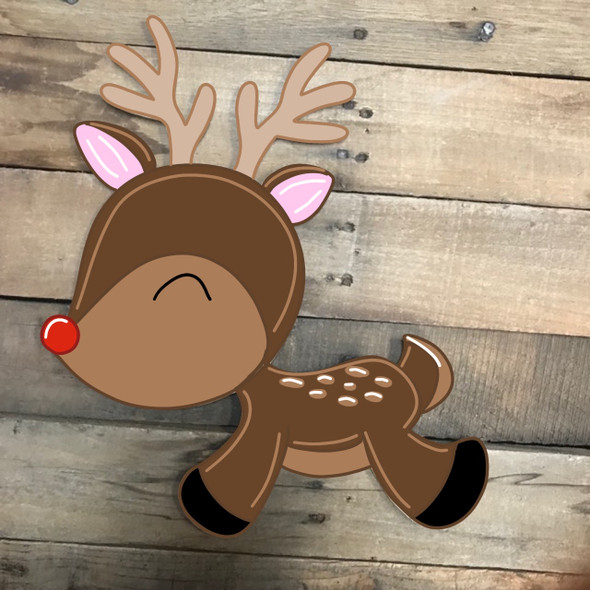 Reindeer Cutout, Unfinished Shape, Paint by Line