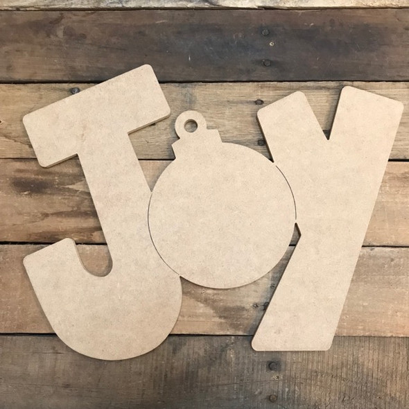 JOY Cutout, Unfinished Shape, Paint by Line