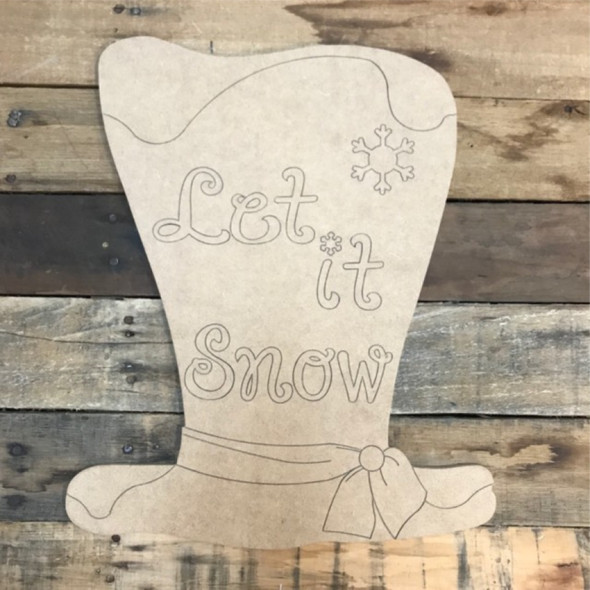 Let it Snow Hat Cutout, Shape, Paint by Line