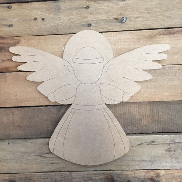 Angel Cutout, Unfinished Shape, Paint by Line