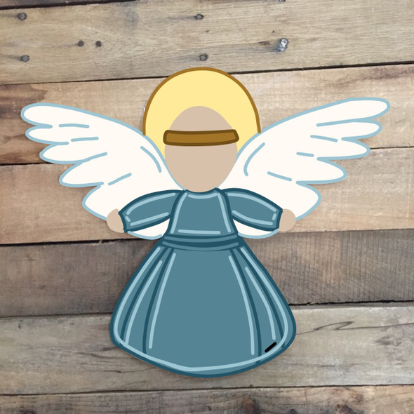 Angel Cutout, Unfinished Shape, Paint by Line