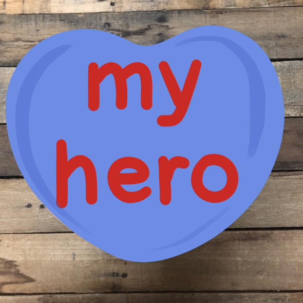 Valentine Heart My Hero Cutout, Unfinished Shape, Paint by Line