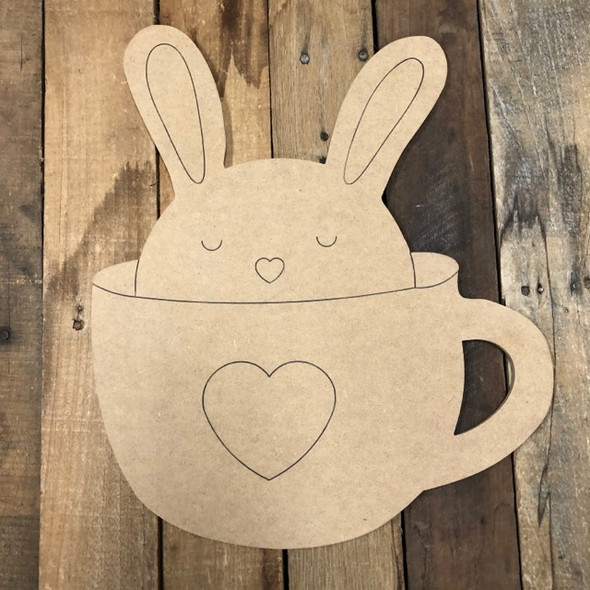 Online Unfinished Craft Wooden Coffee Cup Paintable Cutout