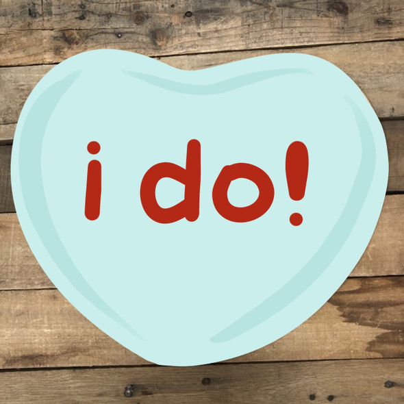 I Do Heart Cutout, Unfinished Shape, Paint by Line