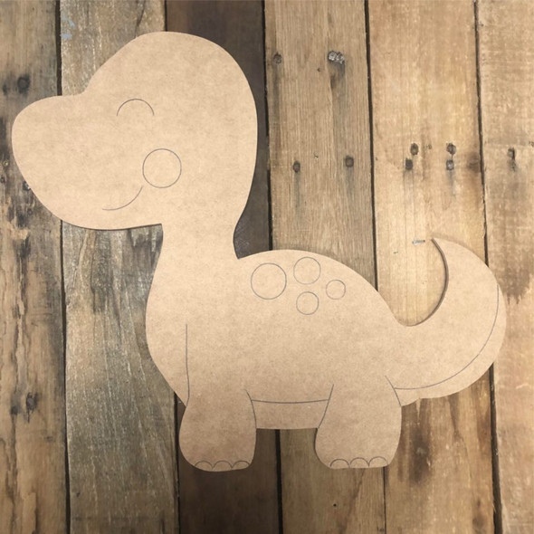 Baby Dinosaur Cutout, Unfinished Wall Decor Paint by Line