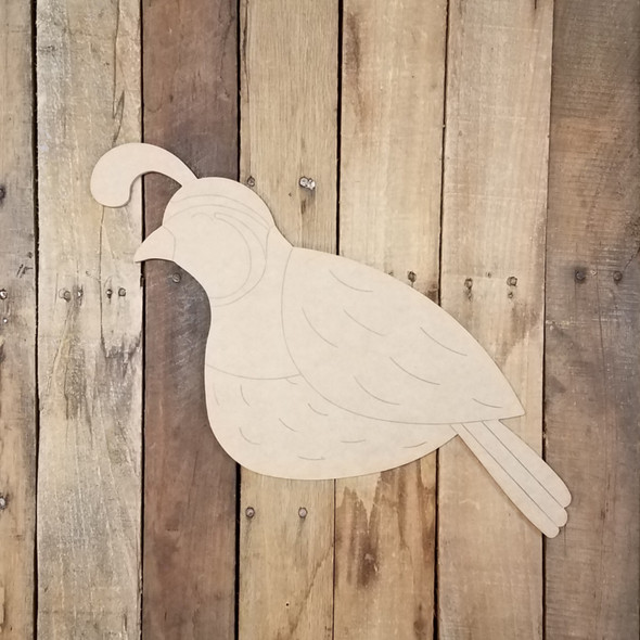 Pretty Bird Quail, New Bird Cutout Unfinished Decor DIY Paint by Line