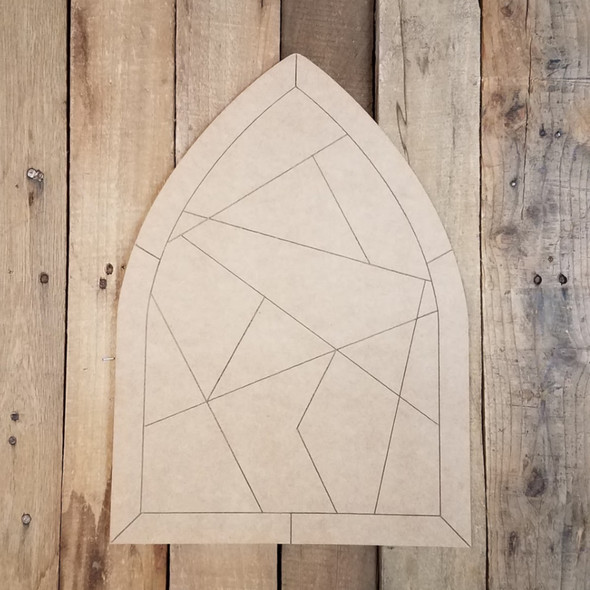 Decorative Stained Glass Window Pattern Wood Shape, Paint by Line