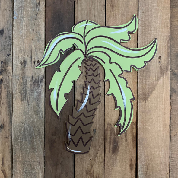 Single Palm Tree Wooden Craft Shape, Paint by Line