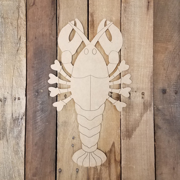 Cajun Crawfish, Wood Cutout, Shape, Paint by Line