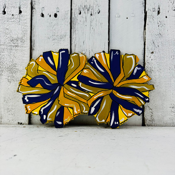 Cheerleader Pompoms Unfinished Cutout, Wooden Shape, Paintable MDF DIY Craft