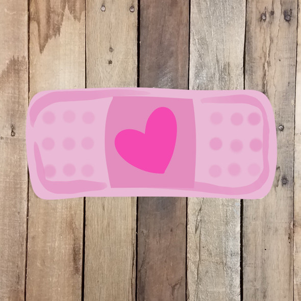 Heart Band Aid Bandage, Unfinished Craft, Paint by Line
