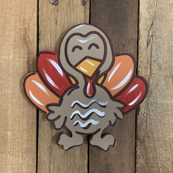 Young Fat Turkey Cutout, Unfinished Wood Shape, Paint by Line