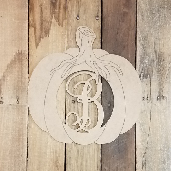 Fall Pumpkin Monogram, Unfinished Paint by Line WS