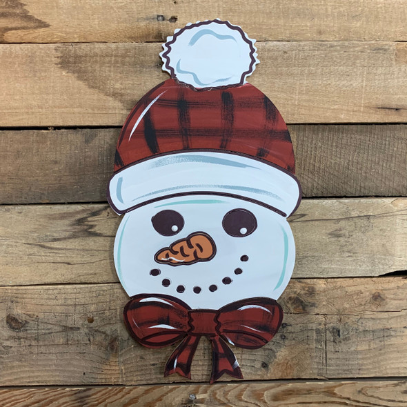 Snowman Head With Hat Cutout, Unfinished Shape, Paint by Line WS