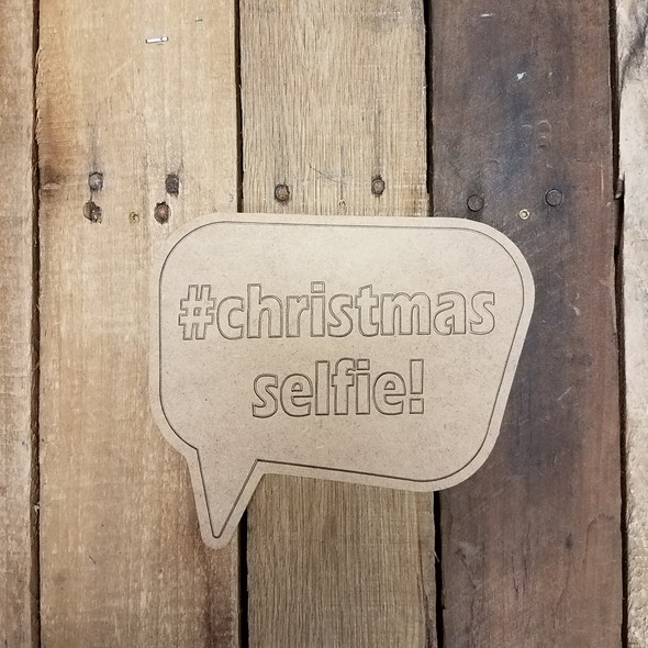 Christmas Selfie Speech bubble, Paint by Line Wooden Shape WS