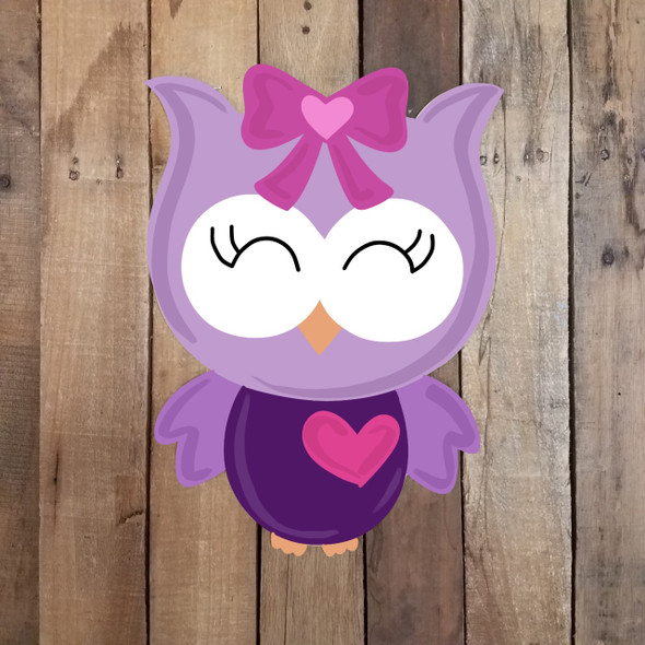 Cute Love Owl, Paint By Line, Engraved Valentine's Art Craft Shape WS