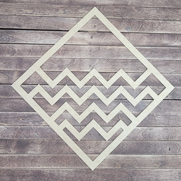 Geometric design Boho Art, Diamond Shape Unfinished Wood Cutout WS