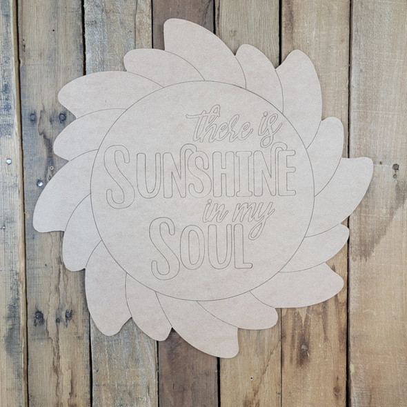 Sunshine In My Soul, Unfinished Craft, Paint by Line, wood cutout