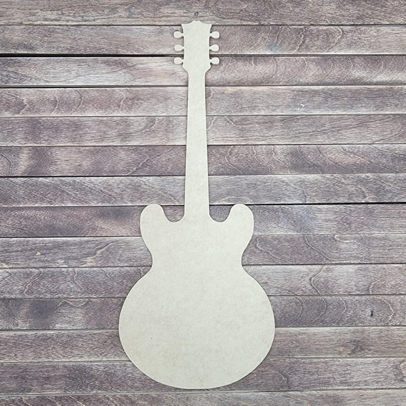 Guitar, Wooden Shape Unfinished Cutout, Paintable MDF Craft WS