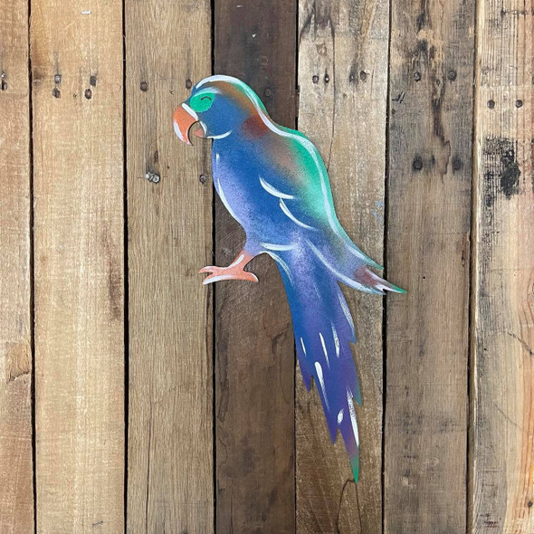 Parrot With Long Tail, Wooden Shape Unfinished Cutout, Paintable MDF Craft WS