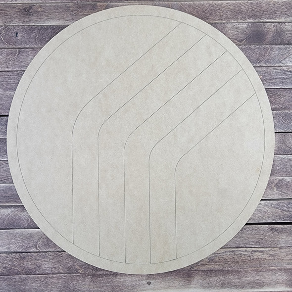 Chevron Circle Design, Paint by Line, Wood Craft Cutout