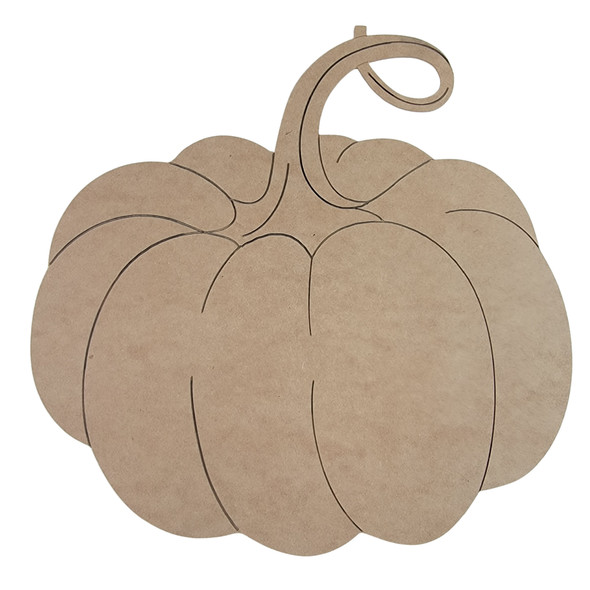 Pumpkin Shape With Stem, Paint by Line ,Wood Craft Cutout WS